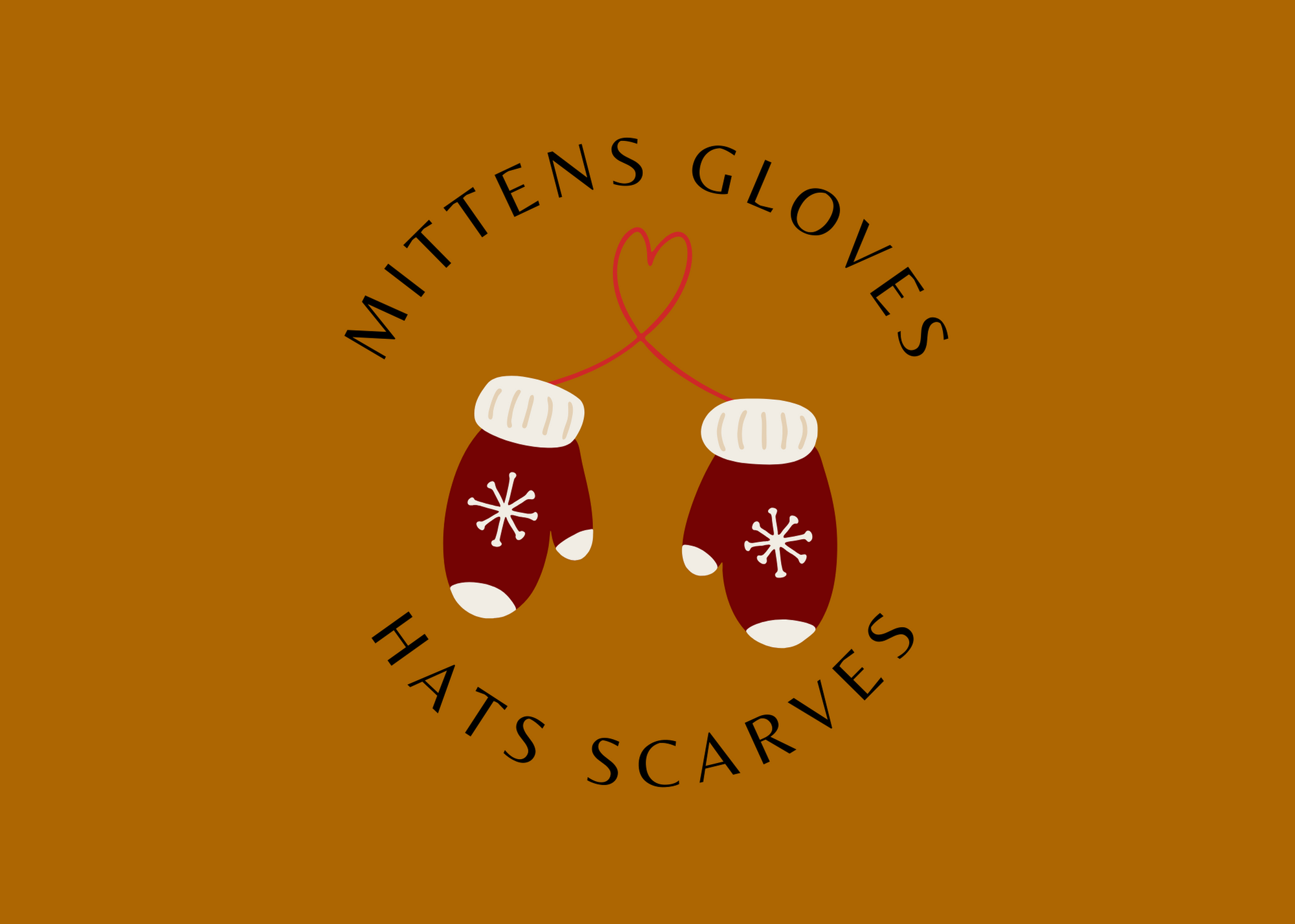 graphic of two mittens on string with words mittens gloves hats scarves